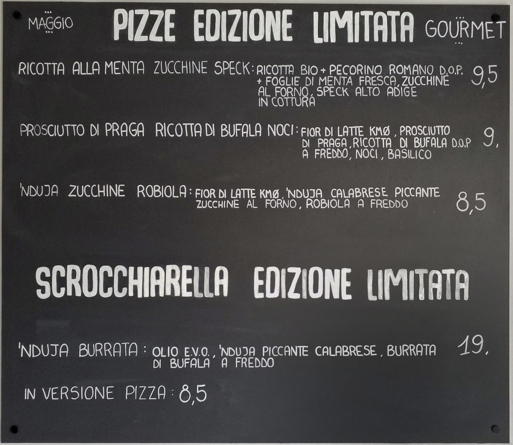 Nuove pizze speciali di Maggio- menu aggiornato!