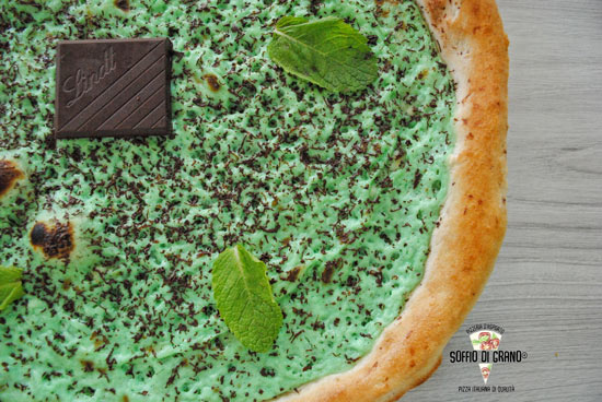 Pizza menta e cioccolato fondente - pizze in edizione limitata giugno - soffio di grano
